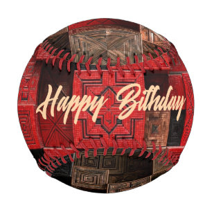 Red Black Copper 3D Mosaic Baseball