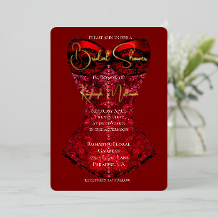 Red Black Corset Bridal Shower
