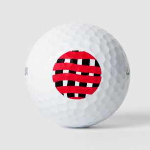Red black cross chequerboard simple man boy gift t golf balls