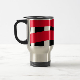 Red black cross chequerboard simple man boy gift t travel mug