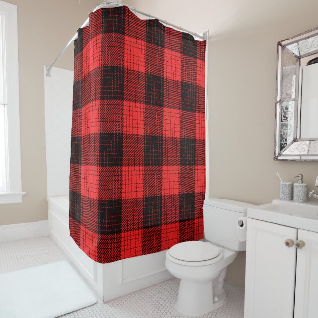  Red Black Crosshatch Buffalo Check (In Situ)