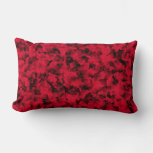 Red Black Cubism Abstract Pattern Lumbar Pillow