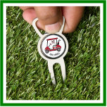 Red & Black Custom Cart Personalized Marker  Divot Tool<br><div class="desc">Something special for a gentleman in your life who just might appreciate a golf cart that says "#1" . Ready to ride the course and help make it a great game -- this Michael is up for the job. Many things all in one -- divot tool, ball marker and can...</div>