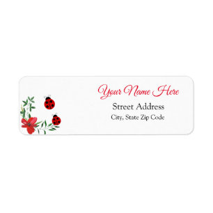 Red & black cute Ladybugs   fleurs d'aquarelle
