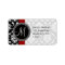 Red Black Damask Address Labels for Wedding