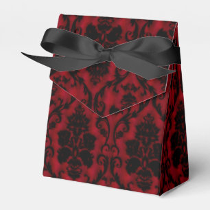 Red Black Damask Favor Box