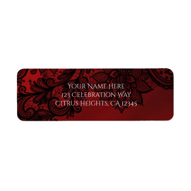 Red & Black Dark Elegance Goth Wedding Invitation (Front)