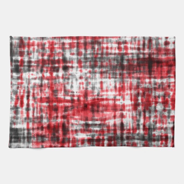 RED BLACK DESIGN KITCHEN TOWEL (Horizontal)