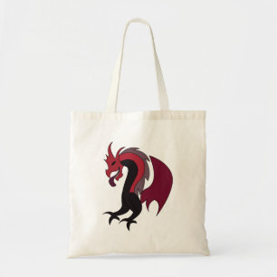 Red Black Dragon Mythical Creature Tote Bag