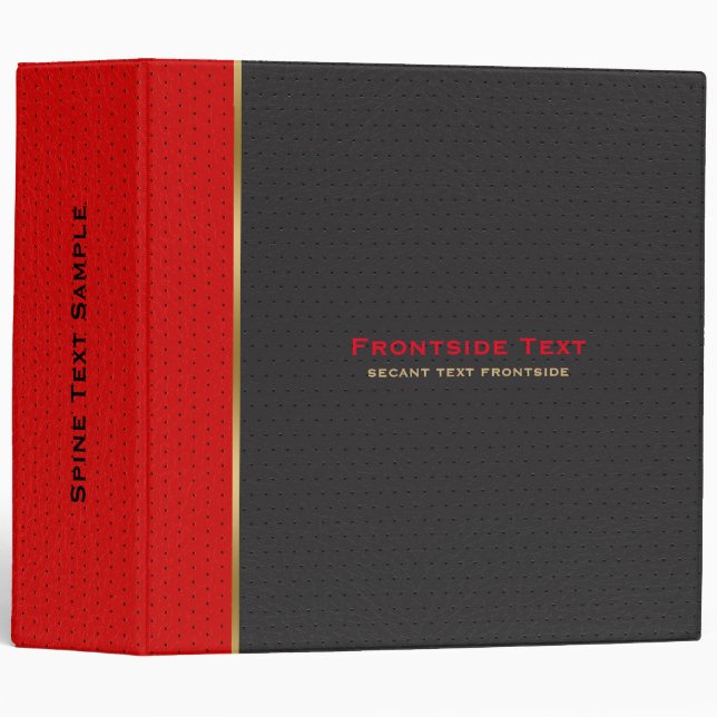 Red & Black Faux Leather Vintage Look Binder (Front/Spine)