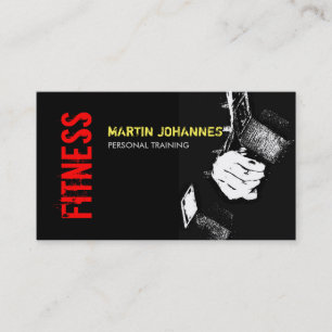 Red Black Fitness Personal Trainer Business Card