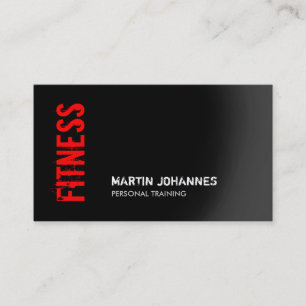 Red Black Fitness Personal Trainer Business Card
