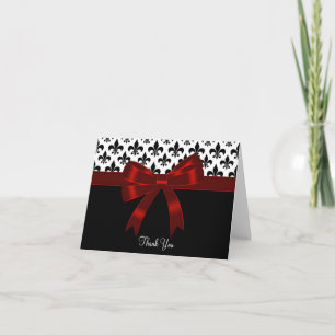 Red Black Flower Of Lis Thank You Cards