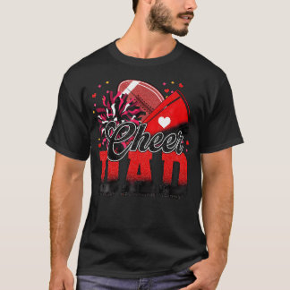 Red Black Football Cheer Dad Women Men Vintage Che T-Shirt