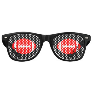 Red & Black Football Fan Gameday Tailgate Sports Retro Sunglasses