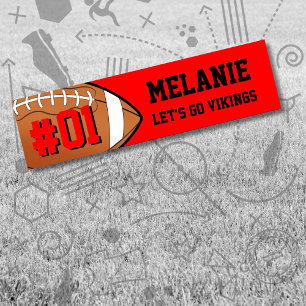 Red Black Football Team Bumper Sticker