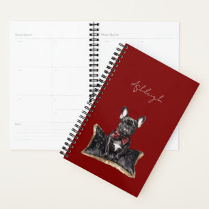 Red Black Frenchie Dog Planner