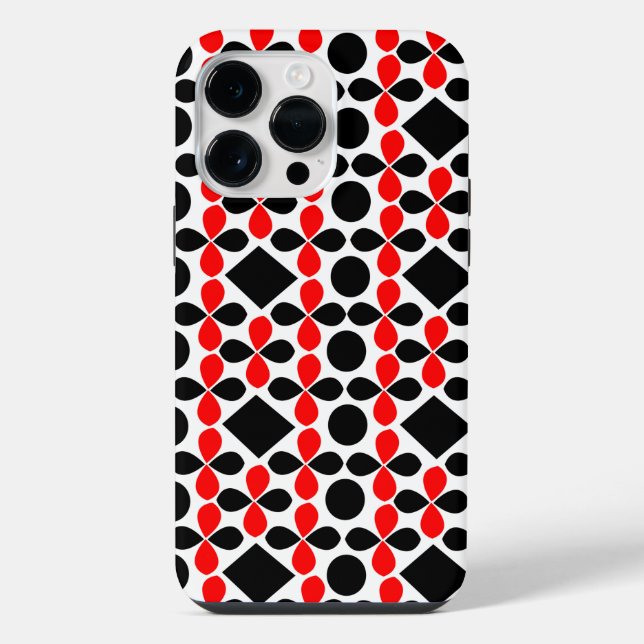 Red Black Geometric  iPhone Case (Back)