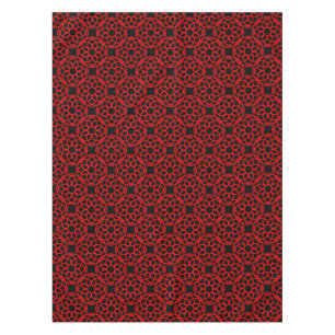 Red Black Geometric Seamless Pattern Tablecloth