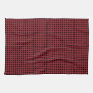 Red Black Gingham Plaid Pattern Kitchen Towel