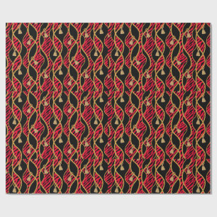 Red, Black & Gold Wrapping Paper