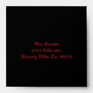 Red & Black Goth Lace Wedding Envelope
