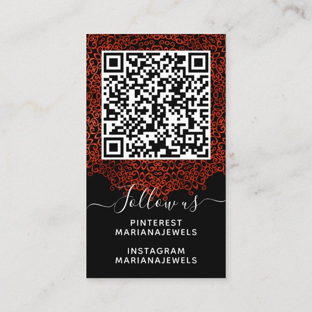   Red & Black Gothic Mandala Earring Display Cards (Back)