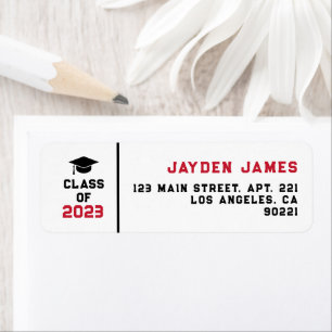 Red Black Graduation Class of 2023 Return Address