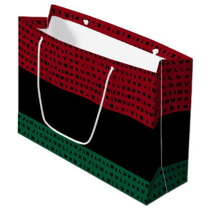 RED BLACK GREEN 7 DAYS OF KWANZAA LARGE GIFT BAG