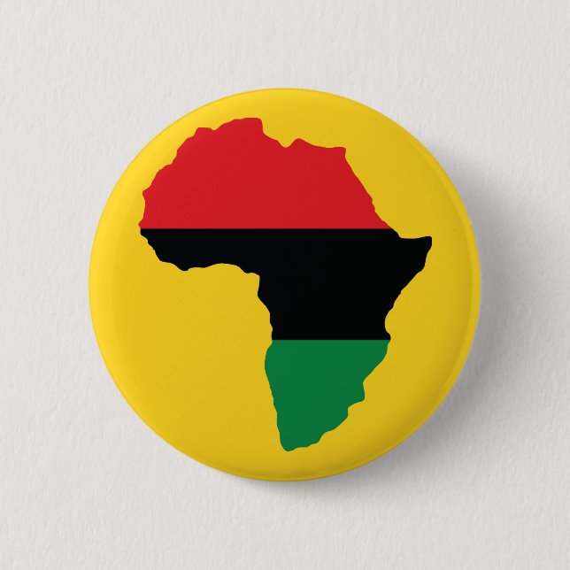 Red, Black & Green Africa Flag 2 Inch Round Button (Front)