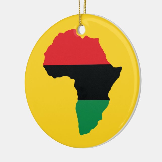 Red, Black & Green Africa Flag Ceramic Ornament (Left)