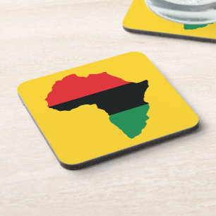 Red, Black & Green Africa Flag Coaster