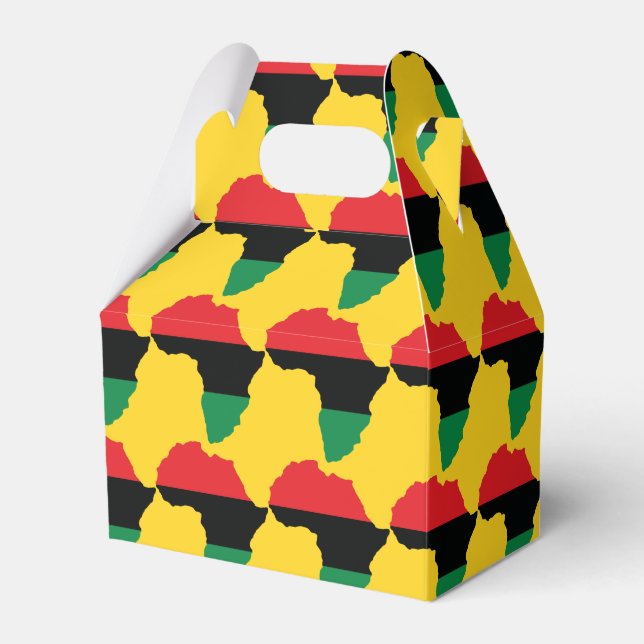 Red, Black & Green Africa Flag Favor Box (Front Side)