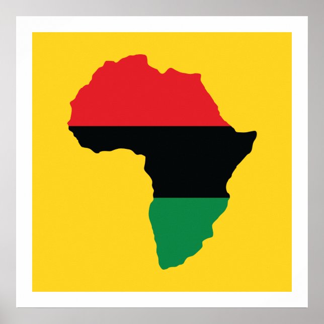 Red, Black & Green Africa Flag Poster (Front)