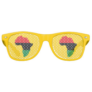 Red, Black & Green Africa Flag Retro Sunglasses