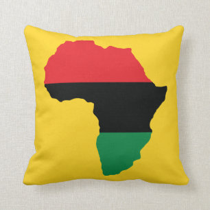 Red, Black & Green Africa Flag Throw Pillow