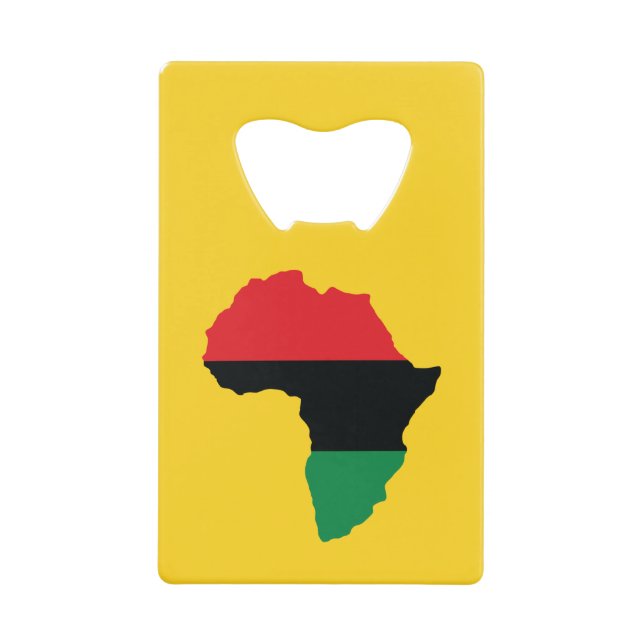 Red, Black & Green Africa Flag Wallet Bottle Opener (Front)