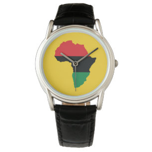 Red, Black & Green Africa Flag Watch
