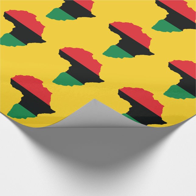Red, Black & Green Africa Flag Wrapping Paper (Corner)