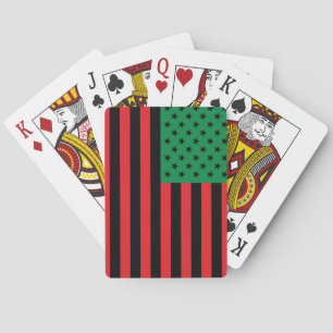 Red Black Green African American Flag Playing Cards