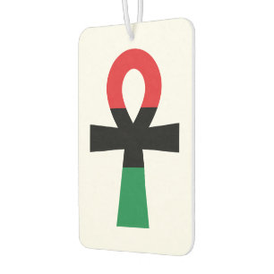 Red, Black & Green Ankh Air Freshener