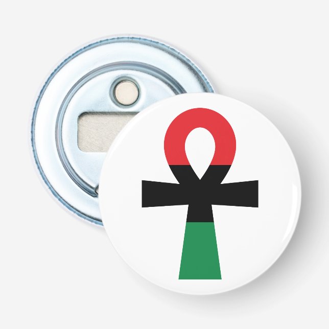 Red, Black & Green Ankh Bottle Opener (Front)