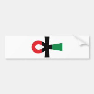 Red, Black & Green Ankh Bumper Sticker