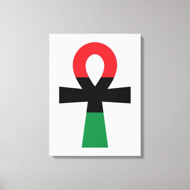 Red, Black & Green Ankh Canvas Print (Front)