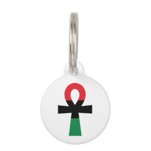 Red, Black & Green Ankh Pet Tag