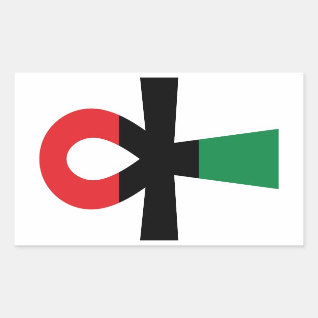 Red, Black & Green Ankh Sticker (Front)