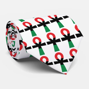 Red, Black & Green Ankh Tie
