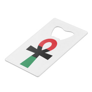 Red, Black & Green Ankh Wallet Bottle Opener