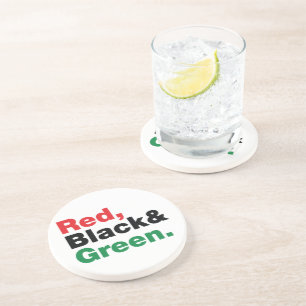 Red, Black & Green. Coaster