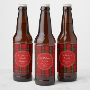 Red Black Green - Cozy Plaids  Beer Bottle Label